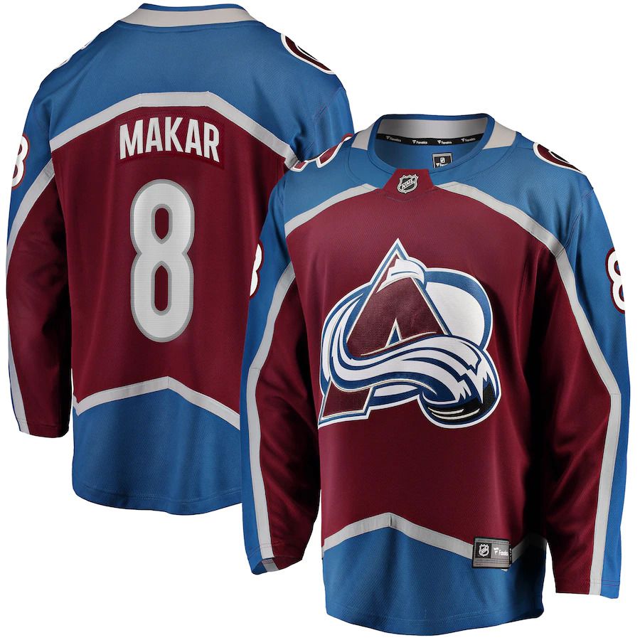 Men Colorado Avalanche 8 Cale Makar Fanatics Branded Burgundy Home Premier Breakaway Player NHL Jersey
